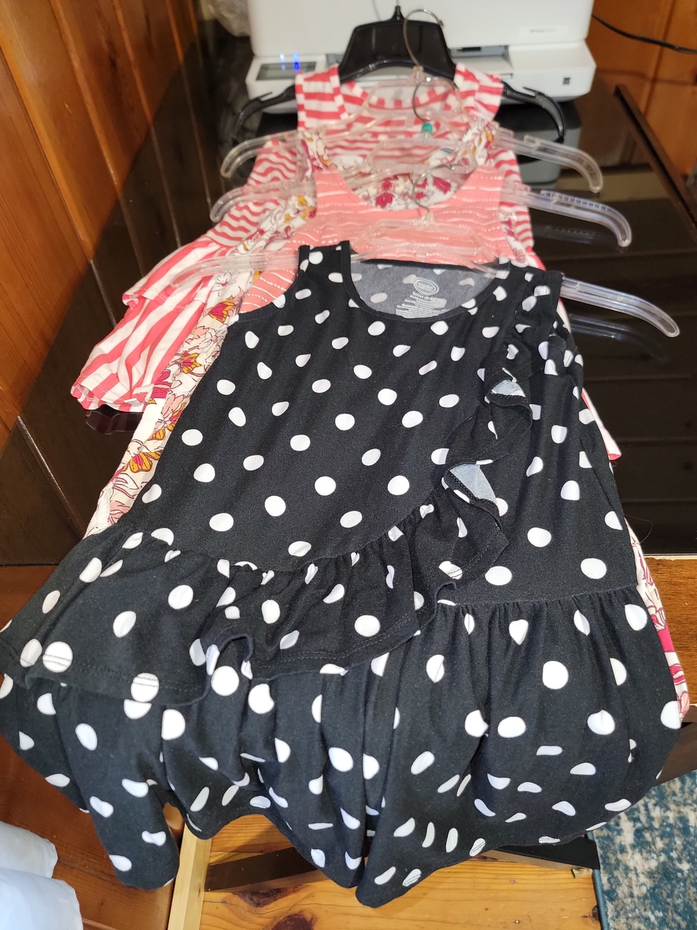 Girls Black & White Polka Dot Ruffle Dress - Kids
